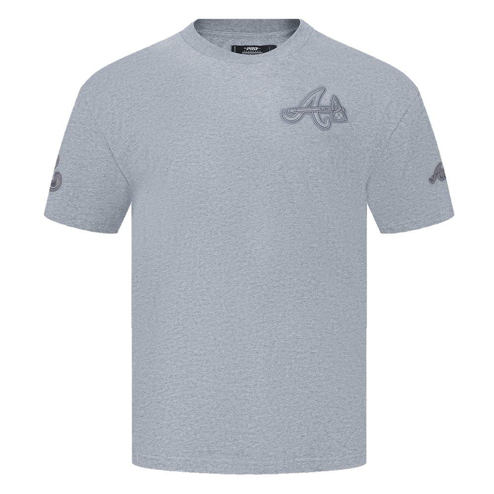 Pro Standard Men's MLB Atlanta Braves Neutral Drop Shoulder Top - DK GREY Thumbnail View 1