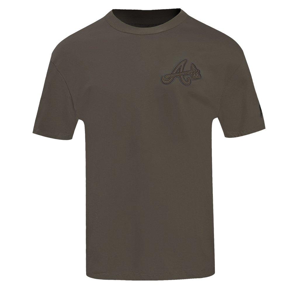 Pro Standard Men's MLB Atlanta Braves Neutral Drop Shoulder Top - DK BROWN Thumbnail View 1