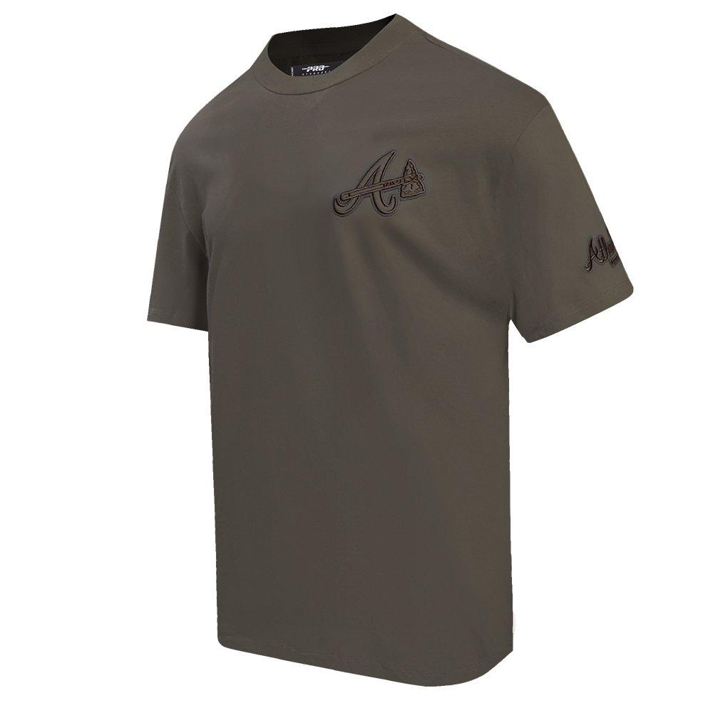 Pro Standard Men's MLB Atlanta Braves Neutral Drop Shoulder Top - DK BROWN Thumbnail View 3