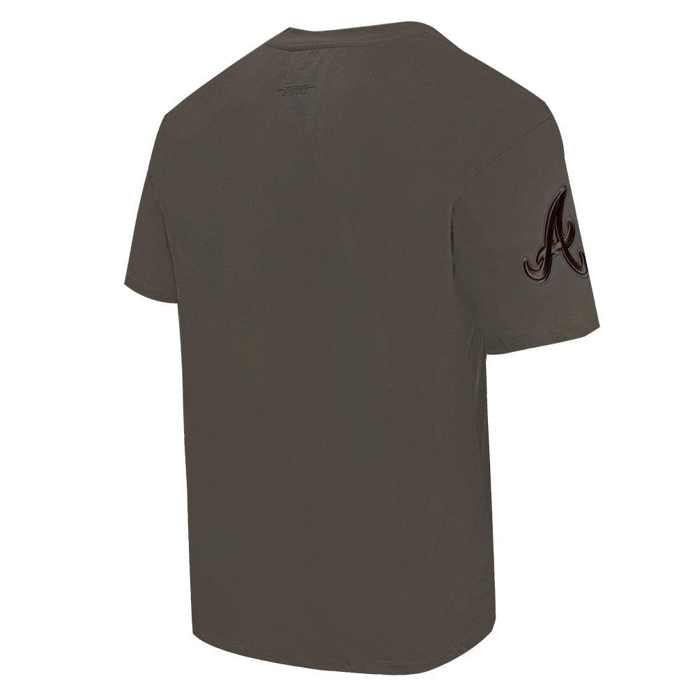 Pro Standard Men's MLB Atlanta Braves Neutral Drop Shoulder Top - DK BROWN Thumbnail View 4
