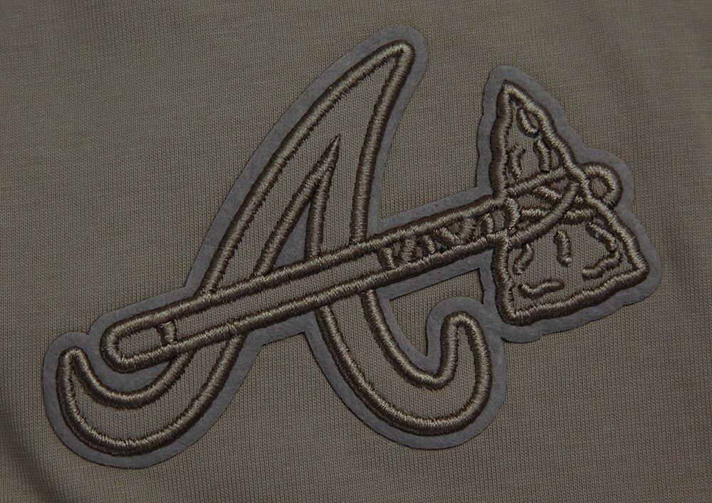 Pro Standard Men's MLB Atlanta Braves Neutral Drop Shoulder Top - DK BROWN Thumbnail View 6