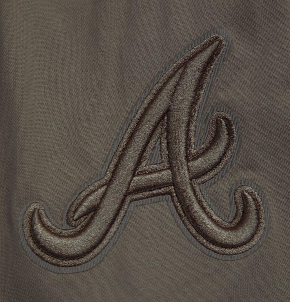 Pro Standard Men's MLB Atlanta Braves Neutral Drop Shoulder Top - DK BROWN Thumbnail View 7