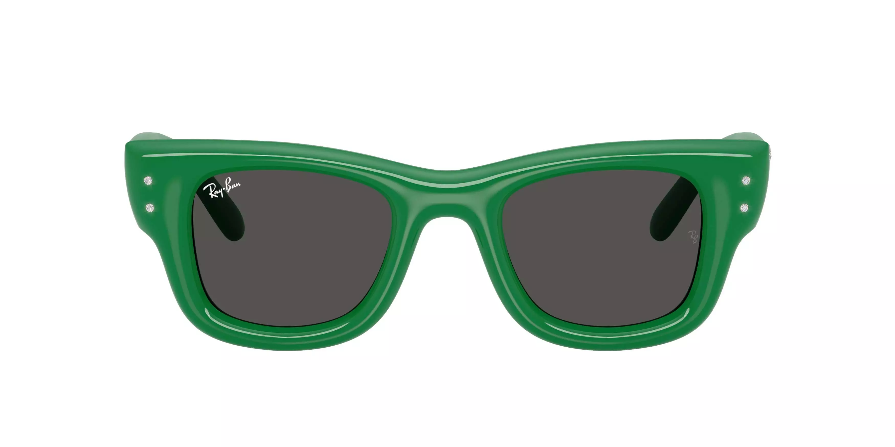 Ray-Ban Wayfarer Puffer Crystal Edition Ultra Black Sunglasses &ndash; Polished Green - GREEN/BLACK
