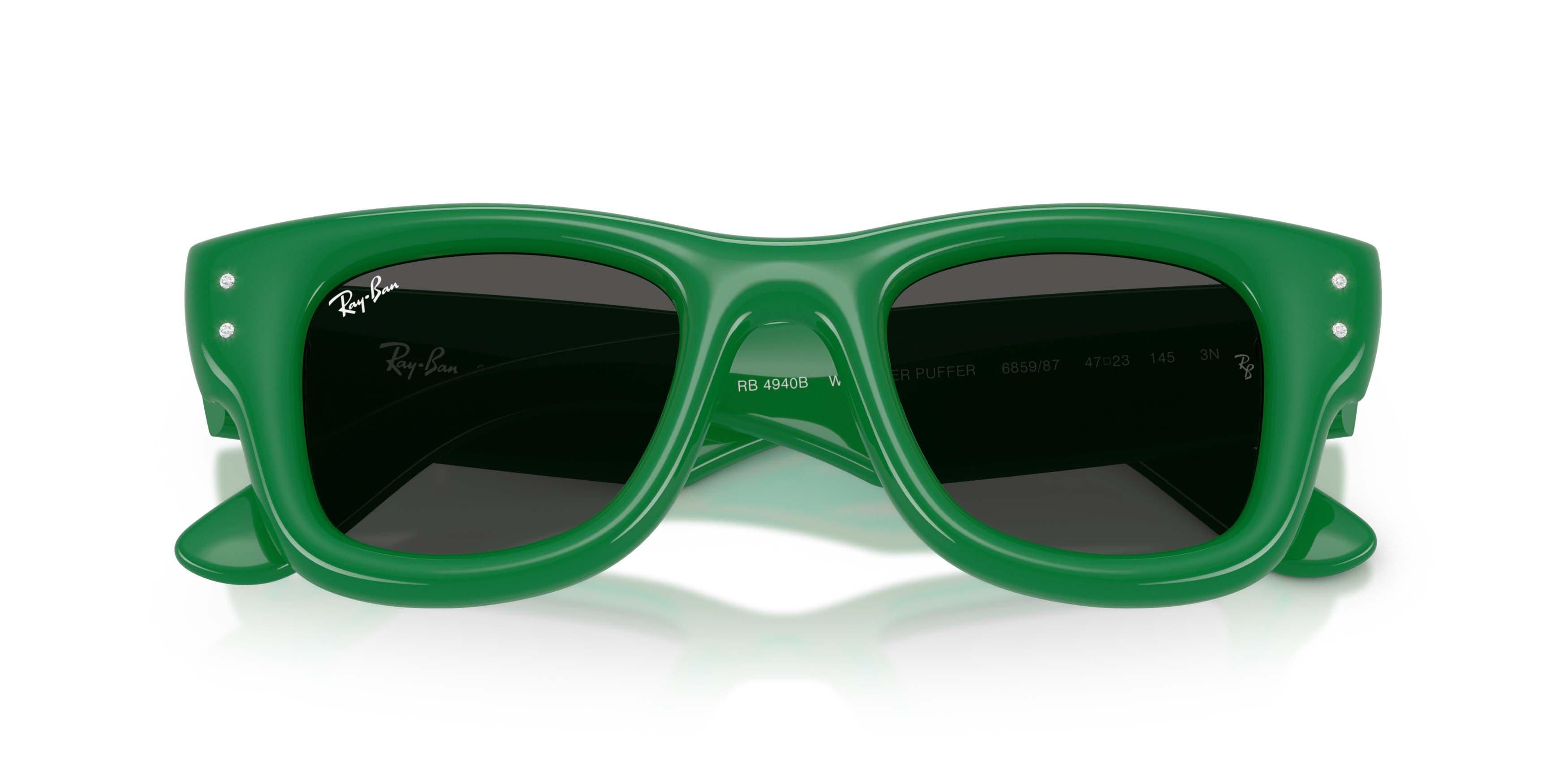 Ray-Ban Wayfarer Puffer Crystal Edition Ultra Black Sunglasses &ndash; Polished Green - GREEN/BLACK Thumbnail View 5