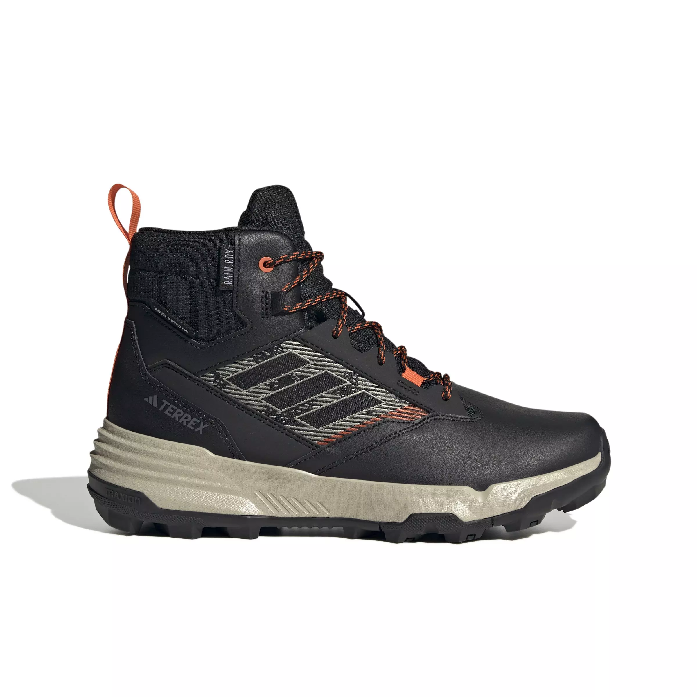 adidas Unity Leather Mid RAIN.RDY "Shadow Red/Core Black/Seim Orange" Unisex Hiking Shoe - RED/BLACK/ORANGE