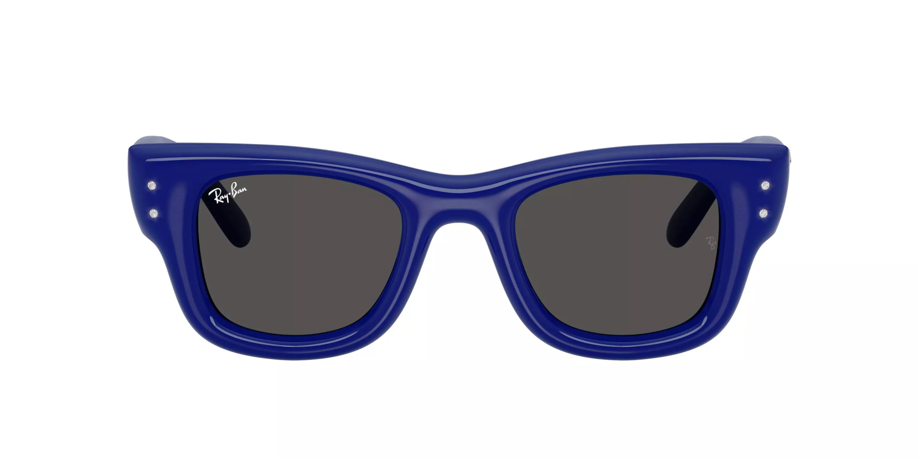 Ray-Ban Wayfarer Puffer Crystal Edition Ultra Black Sunglasses &ndash; Polished Blue & Strass - BLUE/BLACK