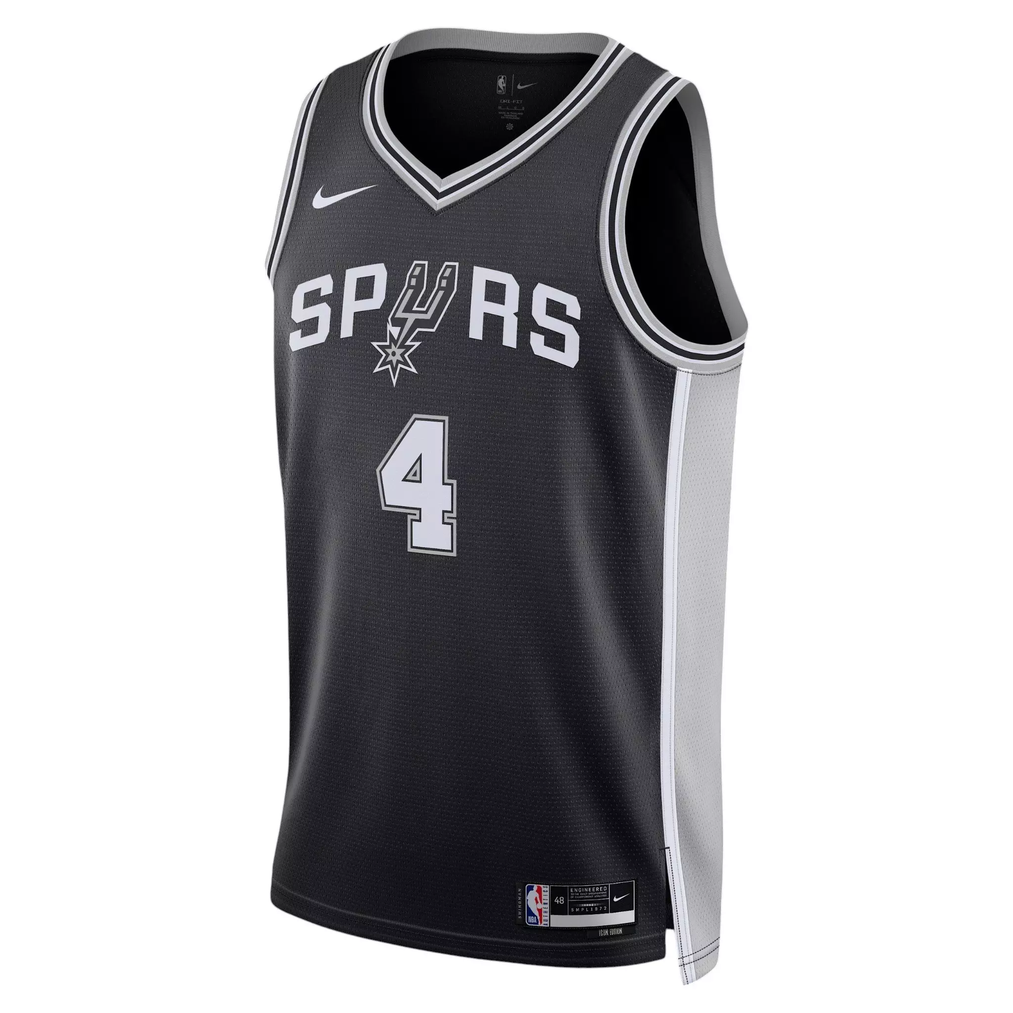 Nike Men's De'Aaron Fox San Antonio Spurs Icon Edition 22/23 Dri-FIT NBA Swingman Jersey - Black - BLACK