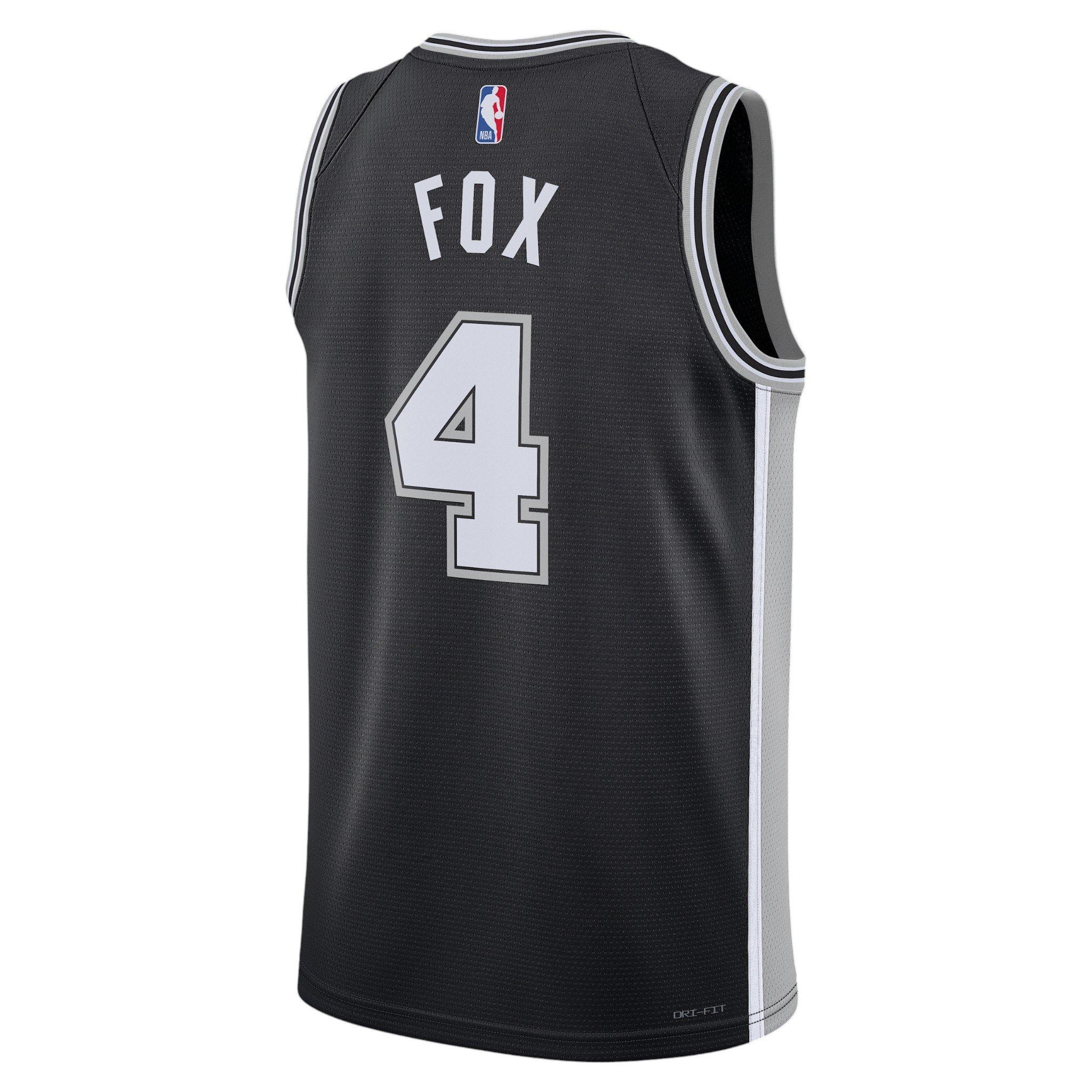 Nike Men's De'Aaron Fox San Antonio Spurs Icon Edition 22/23 Dri-FIT NBA Swingman Jersey - Black - BLACK