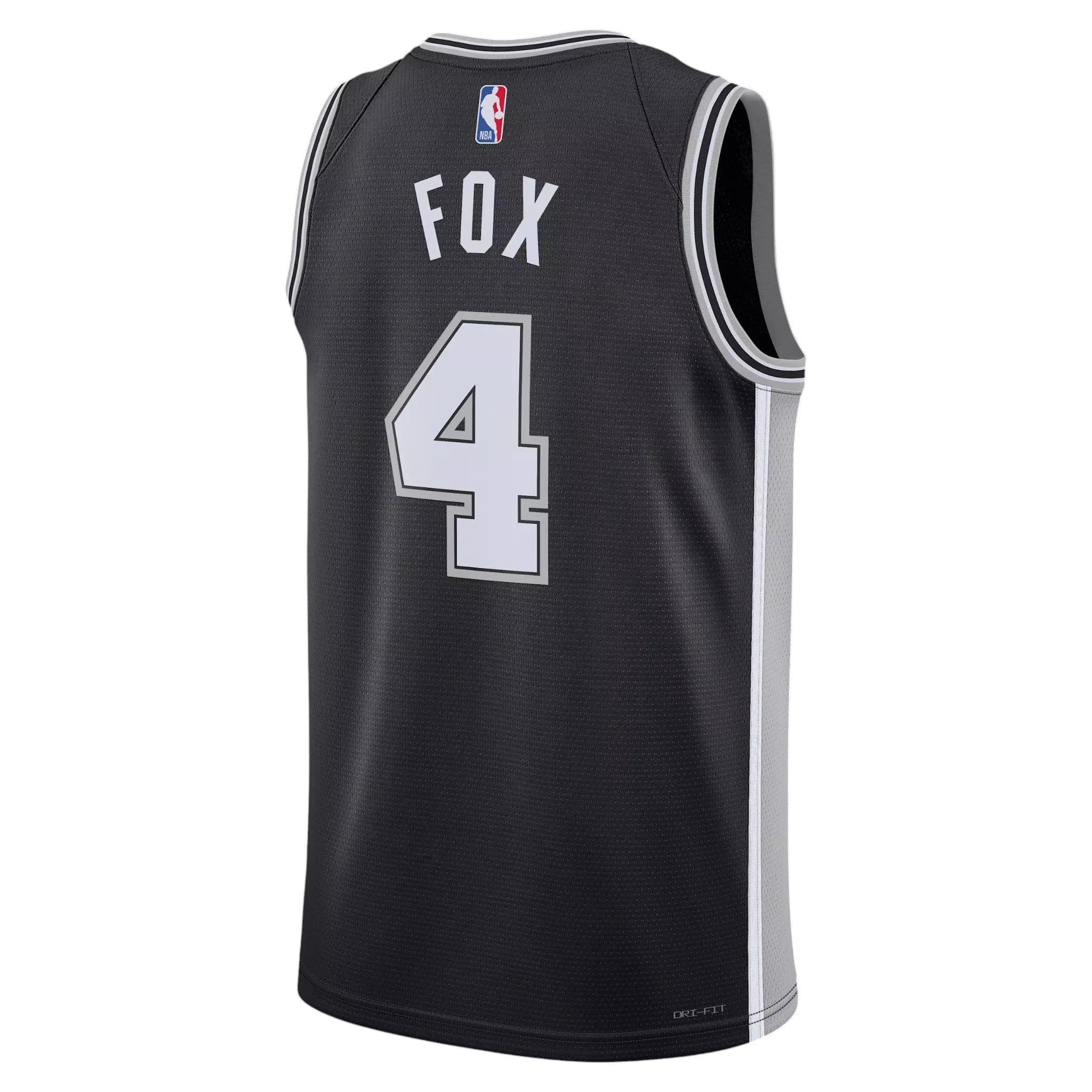 Nike Men's De'Aaron Fox San Antonio Spurs Icon Edition 22/23 Dri-FIT NBA Swingman Jersey - Black - BLACK