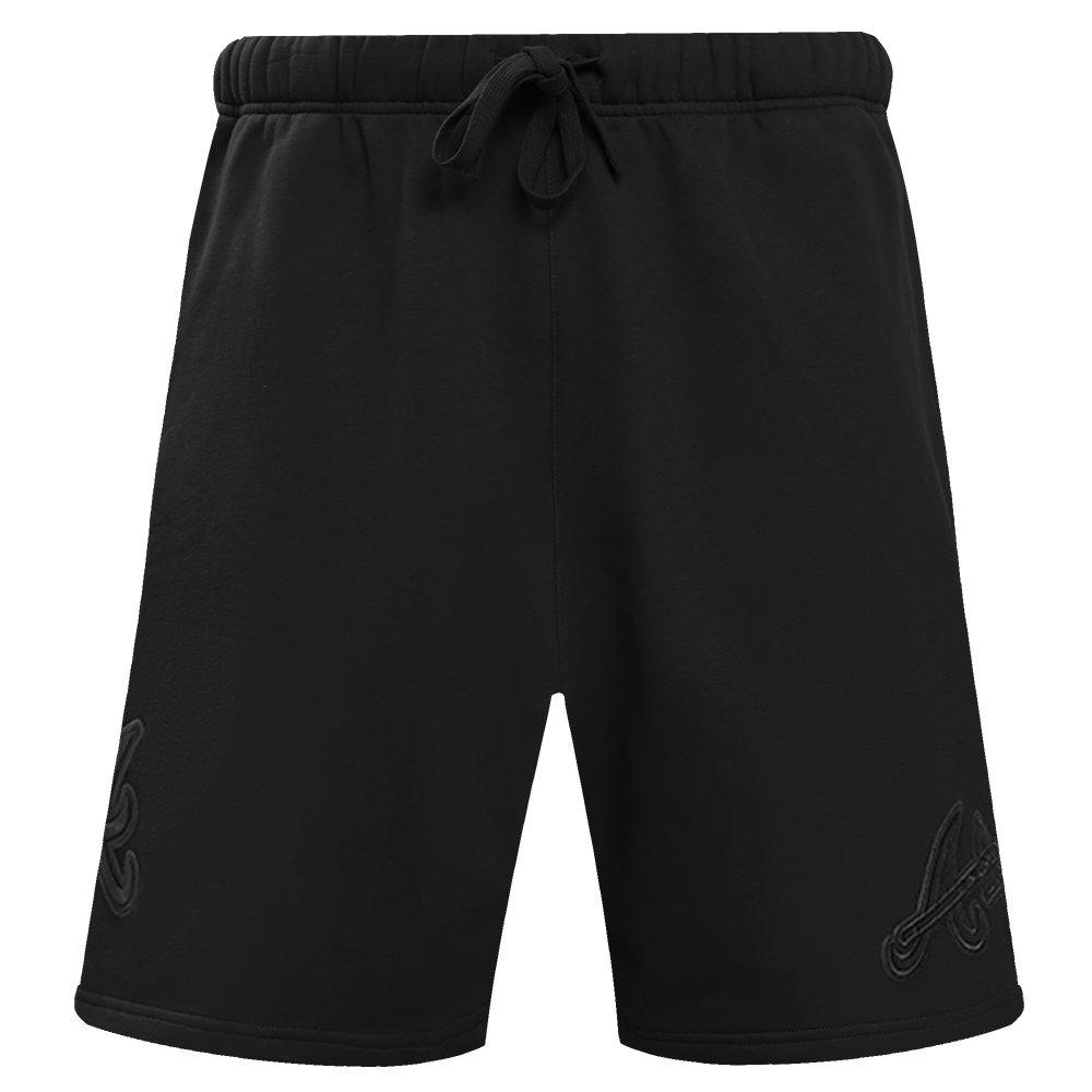 Pro Standard Men's MLB Atlanta Braves Neutral Fleece Short - BLACK Thumbnail View 1