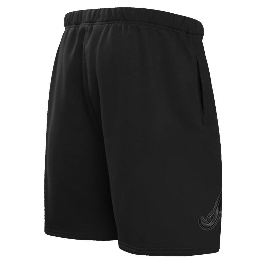 Pro Standard Men's MLB Atlanta Braves Neutral Fleece Short - BLACK Thumbnail View 4