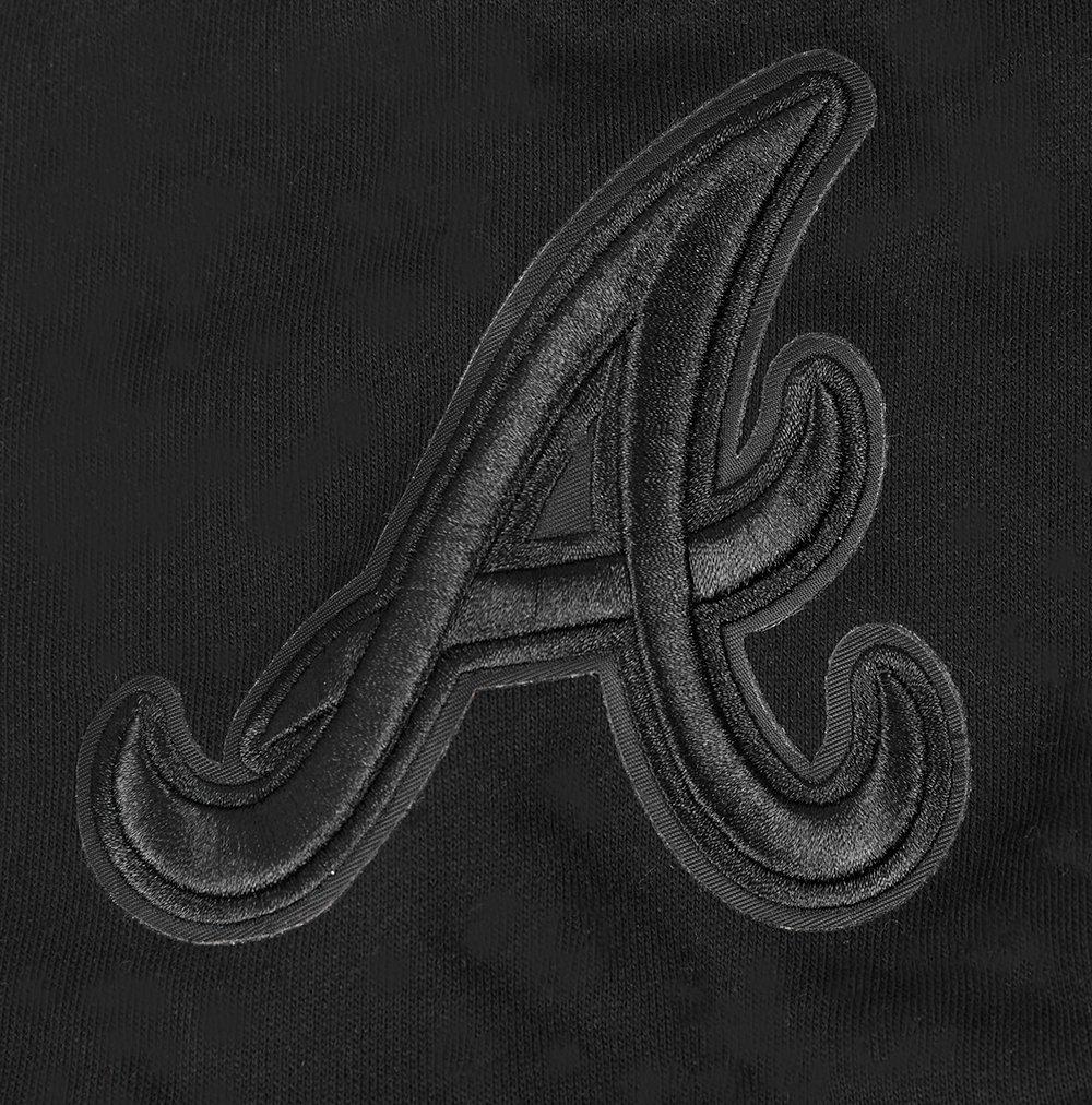 Pro Standard Men's MLB Atlanta Braves Neutral Fleece Short - BLACK Thumbnail View 6
