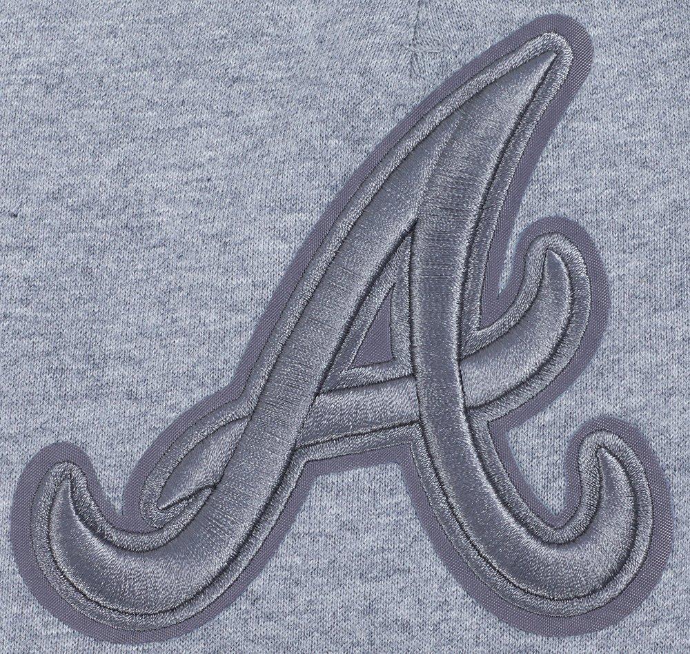 Pro Standard Men's MLB Atlanta Braves Neutral Fleece Short - DK GREY Thumbnail View 6