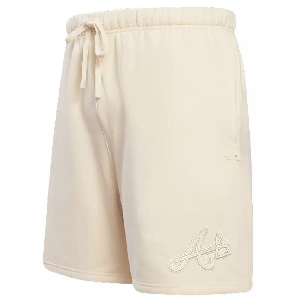Pro Standard Men's MLB Atlanta Braves Neutral Fleece Short - CREAM