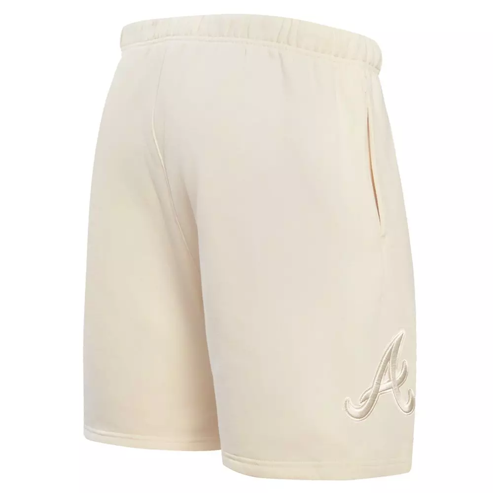 Pro Standard Men's MLB Atlanta Braves Neutral Fleece Short - CREAM