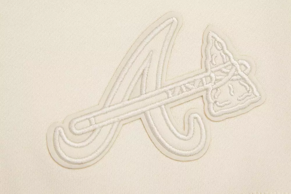 Pro Standard Men's MLB Atlanta Braves Neutral Fleece Short - CREAM