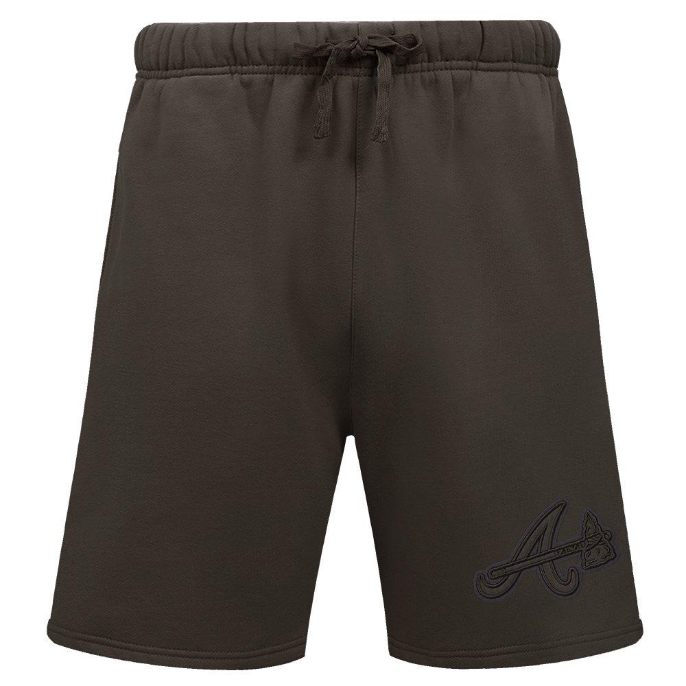 Pro Standard Men's MLB Atlanta Braves Neutral Fleece Short - DK BROWN Thumbnail View 1