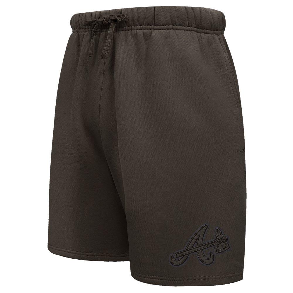 Pro Standard Men's MLB Atlanta Braves Neutral Fleece Short - DK BROWN Thumbnail View 3