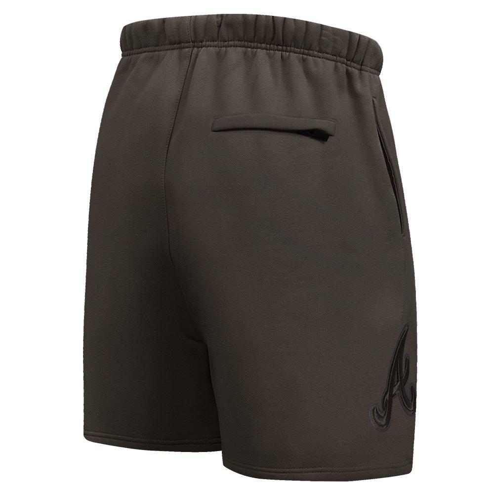 Pro Standard Men's MLB Atlanta Braves Neutral Fleece Short - DK BROWN Thumbnail View 4