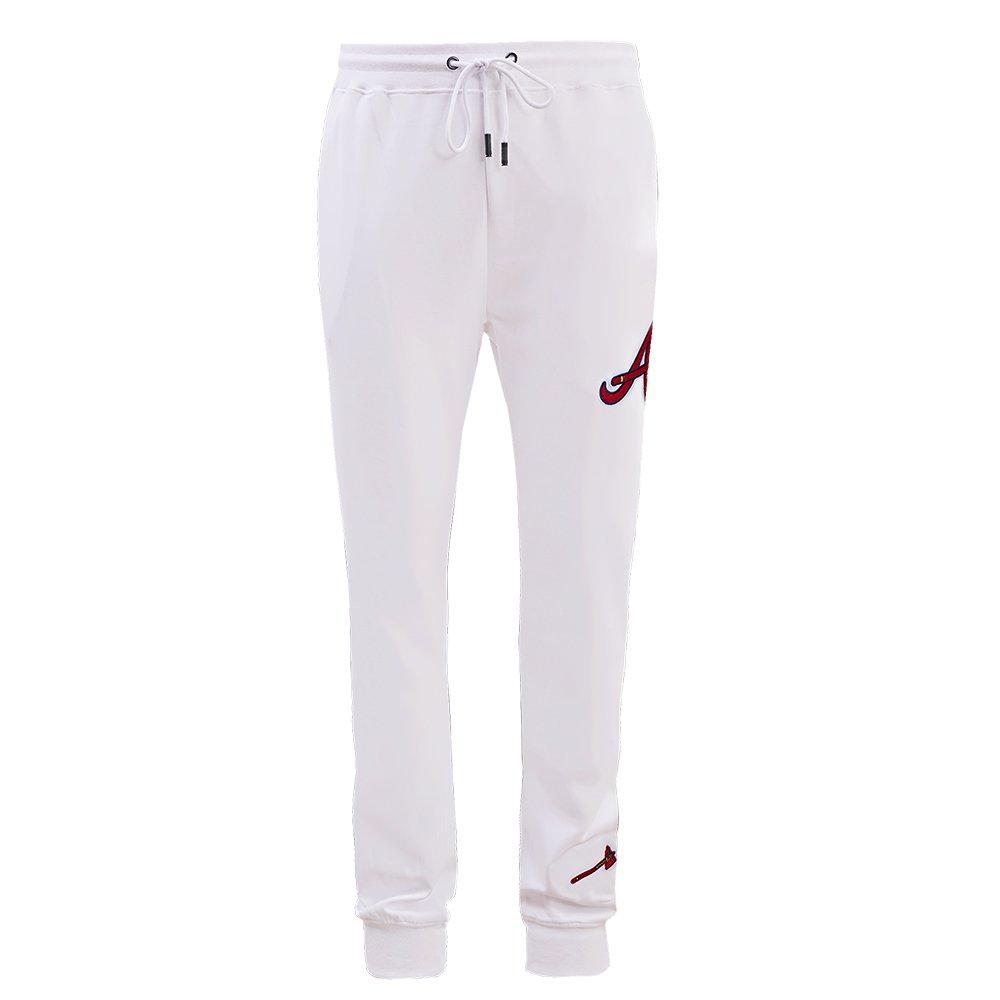 Pro Standard Men's MLB Atlanta Braves Classic Chenille Joggers - WHITE Thumbnail View 1