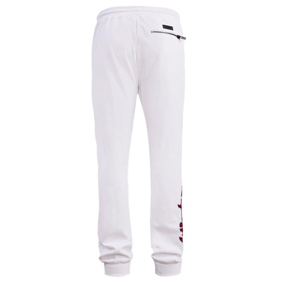 Pro Standard Men's MLB Atlanta Braves Classic Chenille Joggers - WHITE Thumbnail View 2