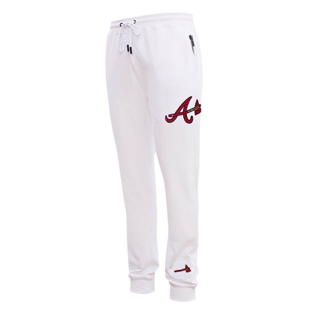 Pro Standard Men's MLB Atlanta Braves Classic Chenille Joggers - WHITE Thumbnail View 3