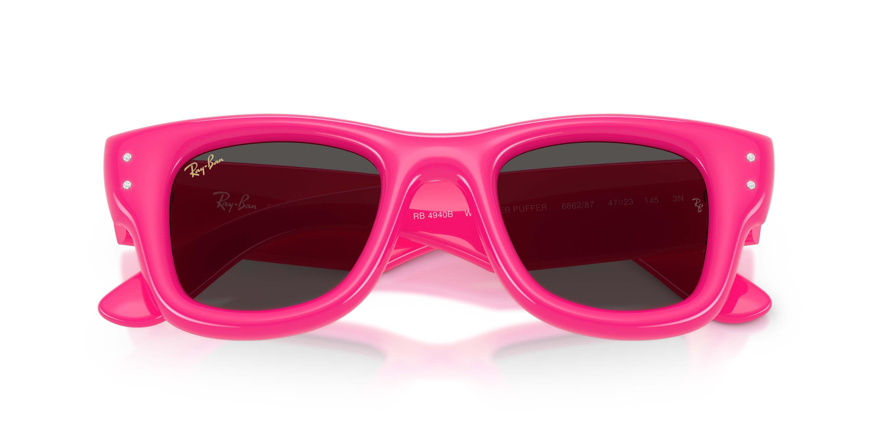 Ray-Ban Wayfarer Puffer Crystal Edition Ultra Black Sunglasses &ndash; Polished Pink & Strass - PINK/BLACK Thumbnail View 5