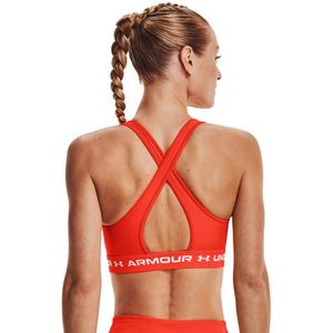 Under Armour Women's Mid Crossback Sports Bra - Black/Grey