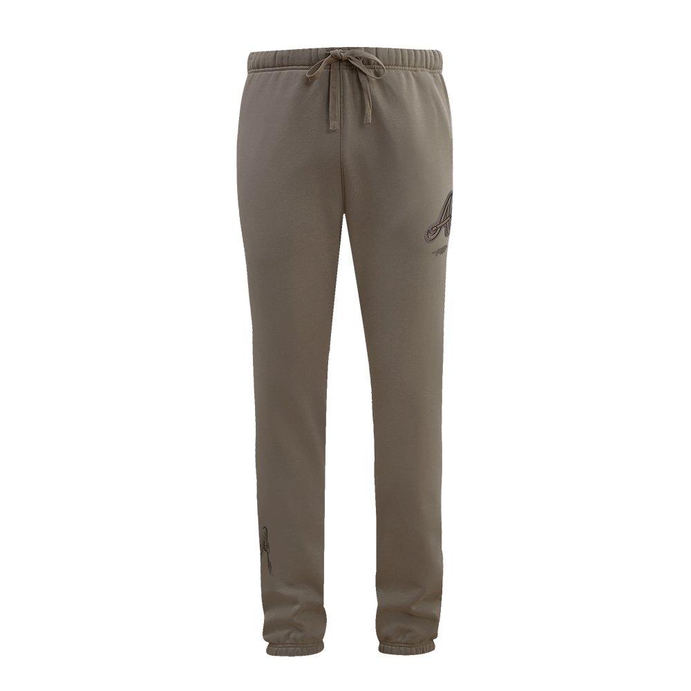 Pro Standard Men's MLB Atlanta Braves Neutral Sweatpants - DK BROWN Thumbnail View 1