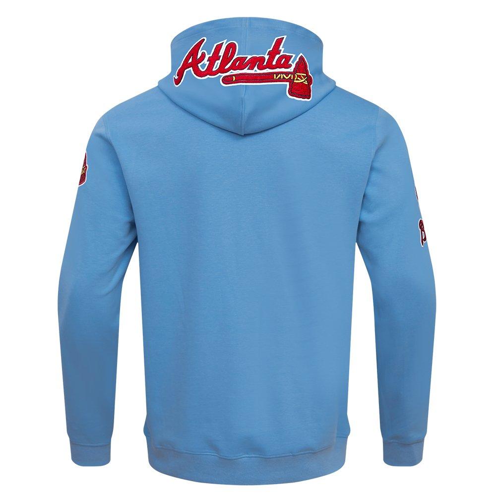 Pro Standard Men's MLB Atlanta Braves Chenille Pullover Hoodie - BLUE Thumbnail View 2