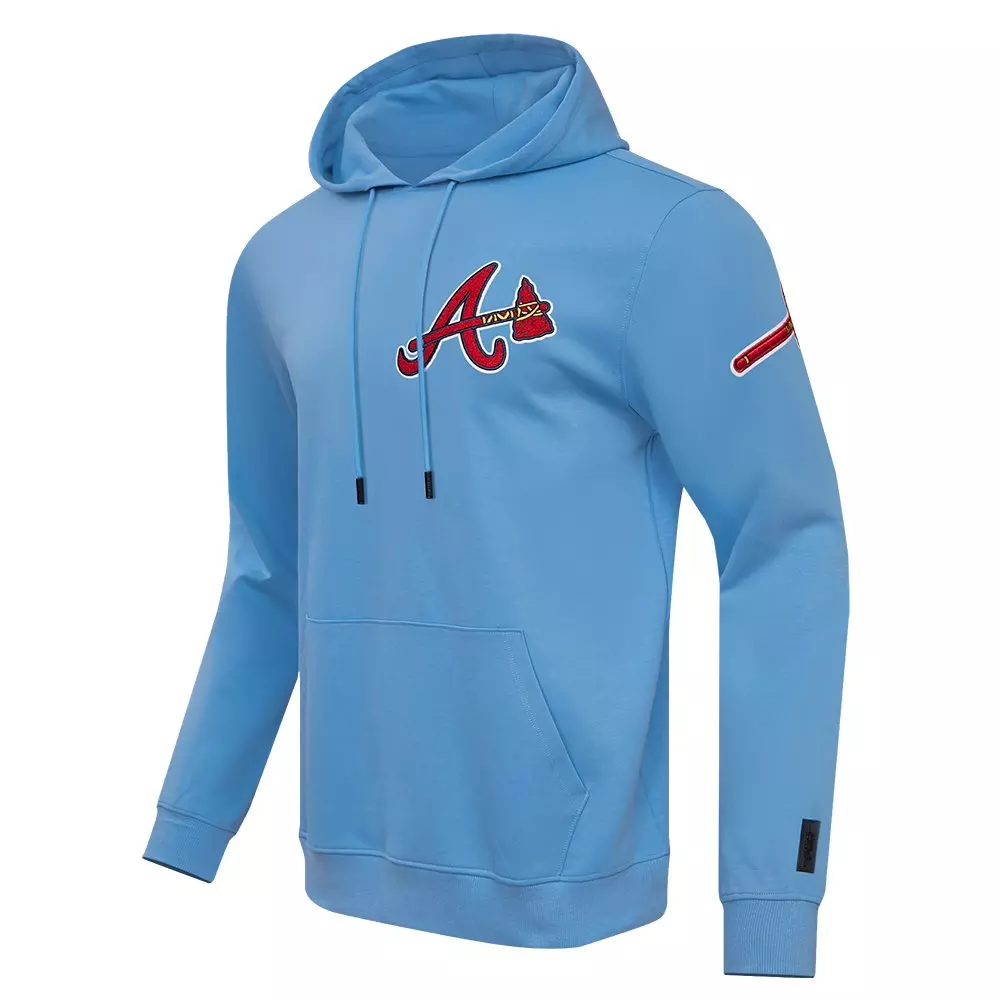 Pro Standard Men's MLB Atlanta Braves Chenille Pullover Hoodie - BLUE
