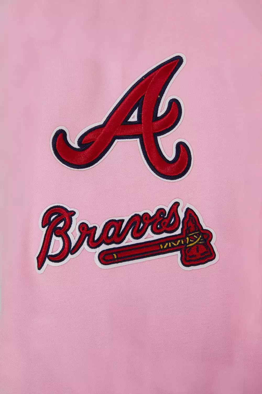 Pro Standard Men's MLB Atlanta Braves Chenille Pullover Hoodie - PINK