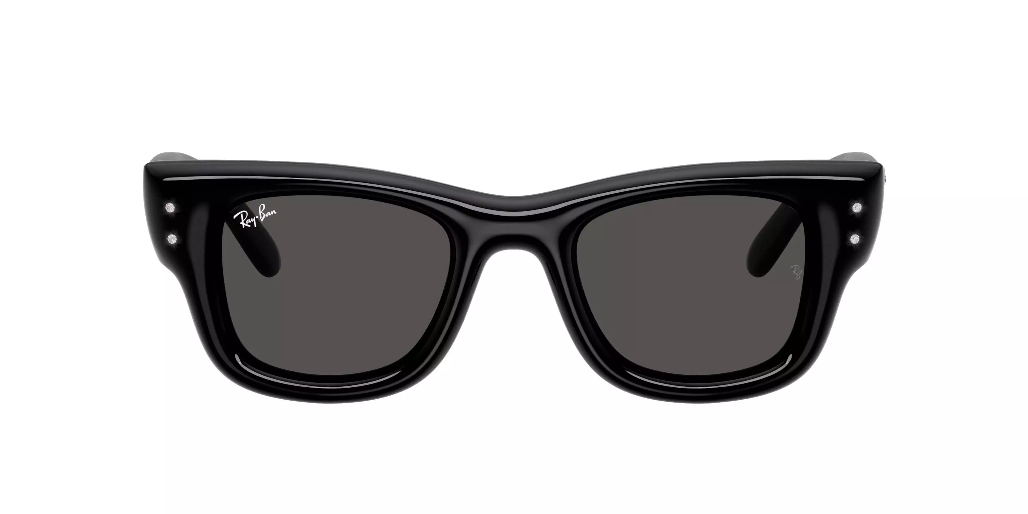 Ray-Ban Wayfarer Puffer Crystal Edition Ultra Black Sunglasses &ndash; Polished Black & Strass - BLACK