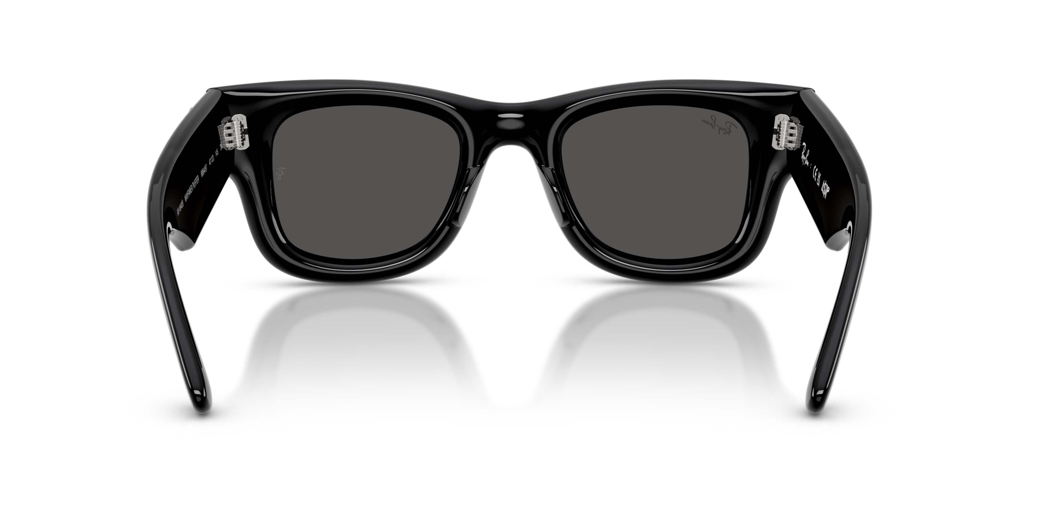Ray-Ban Wayfarer Puffer Crystal Edition Ultra Black Sunglasses &ndash; Polished Black & Strass - BLACK Thumbnail View 4