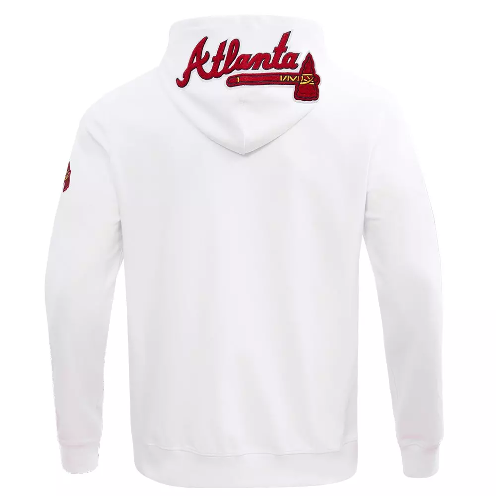 Pro Standard Men's MLB Atlanta Braves Classic Chenille Full-Zip Hooded Jacket - WHITE