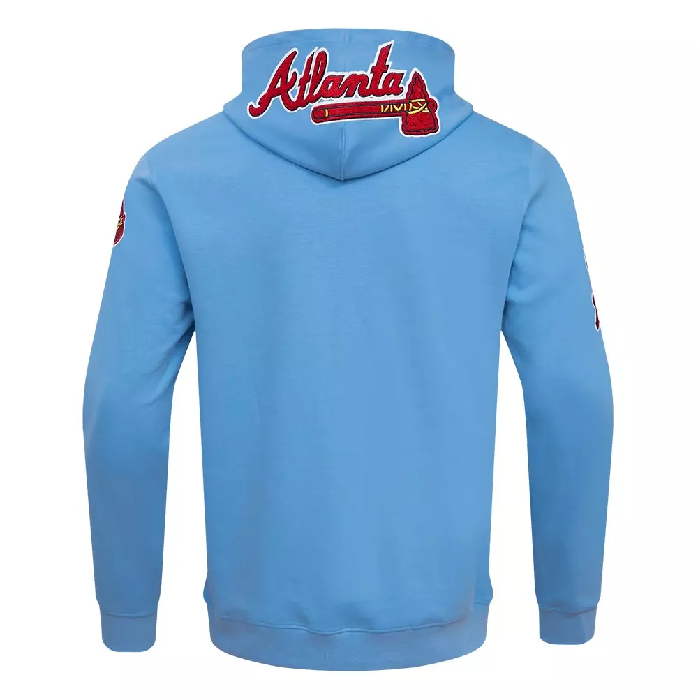 Pro Standard Men's MLB Atlanta Braves Classic Chenille Full-Zip Hooded Jacket - BLUE
