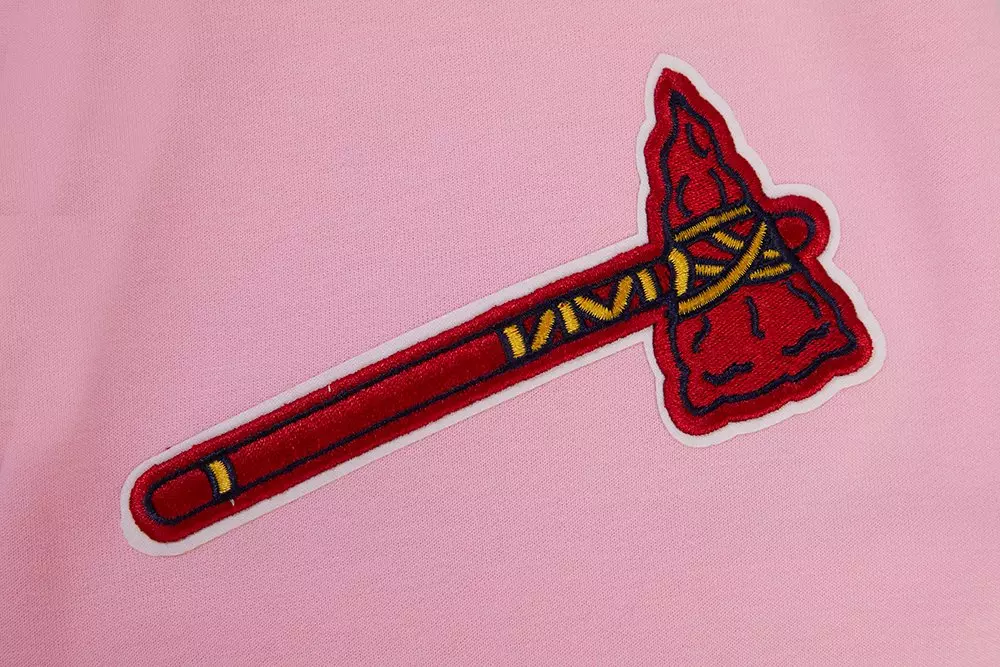 Pro Standard Men's MLB Atlanta Braves Classic Chenille Full-Zip Hooded Jacket - PINK