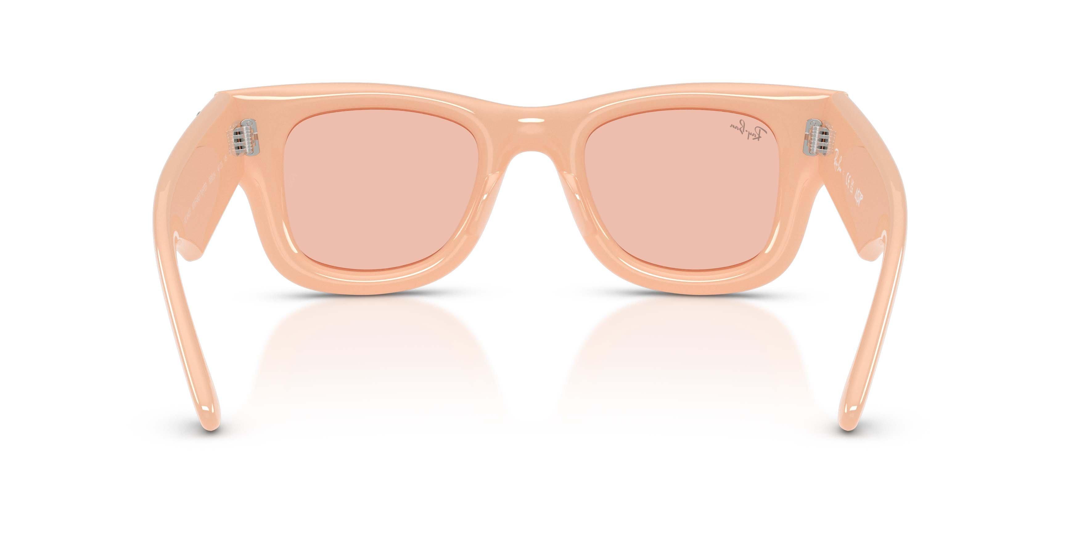 Ray-Ban Wayfarer Puffer Crystal Edition Dark Pink Sunglasses &ndash; Polished Solid Nude - PINK Thumbnail View 4