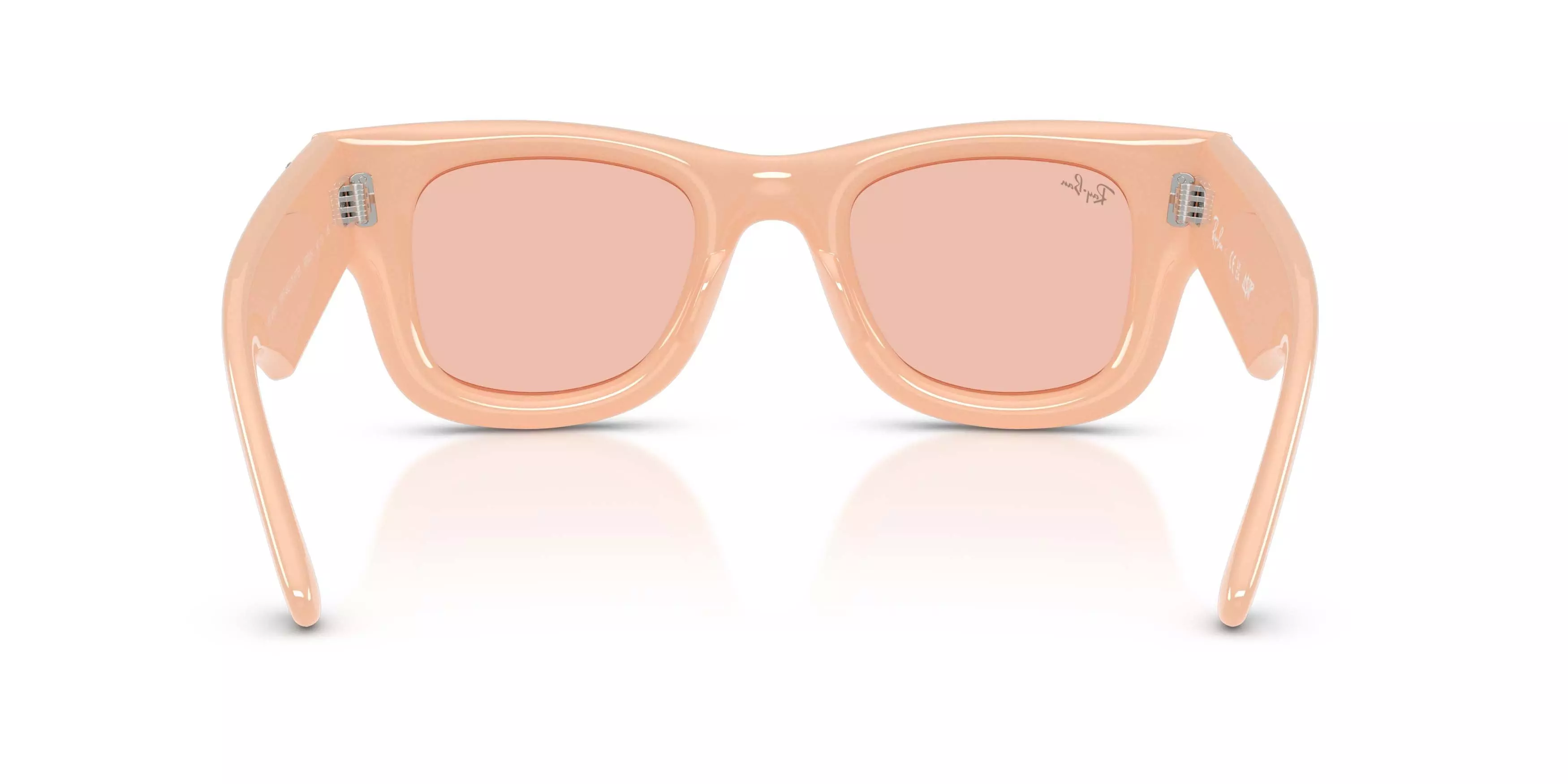 Ray-Ban Wayfarer Puffer Crystal Edition Dark Pink Sunglasses &ndash; Polished Solid Nude - PINK