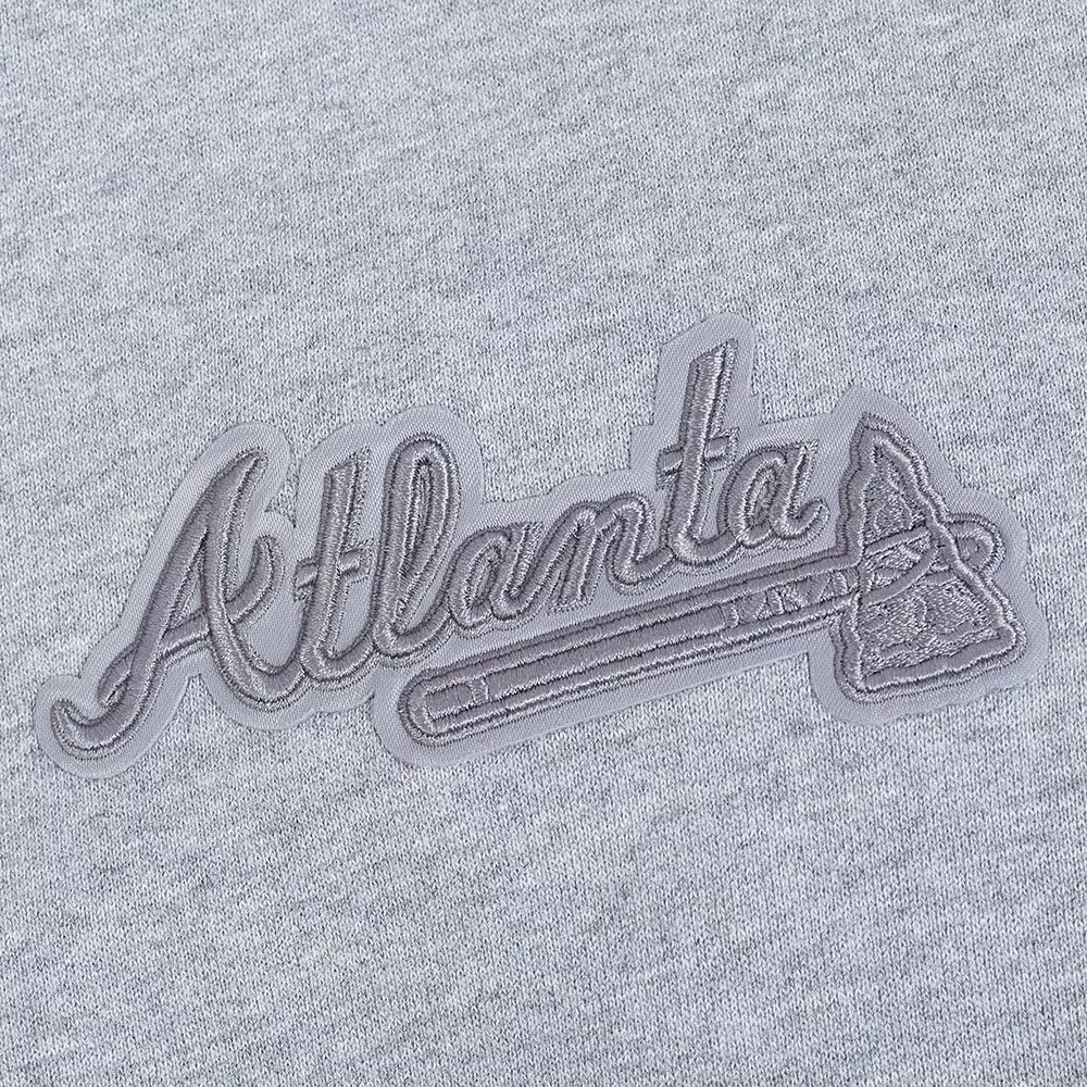 Pro Standard Men's MLB Atlanta Braves Neutral Drop Shoulder Pullover Hoodie - DK GREY