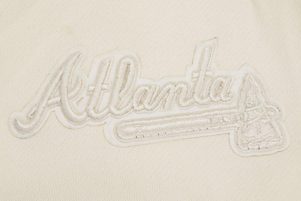 Pro Standard Men's MLB Atlanta Braves Neutral Drop Shoulder Pullover Hoodie - CREAM Thumbnail View 5