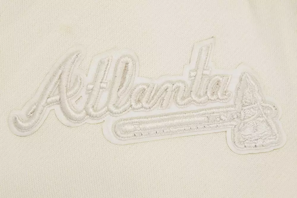 Pro Standard Men's MLB Atlanta Braves Neutral Drop Shoulder Pullover Hoodie - CREAM