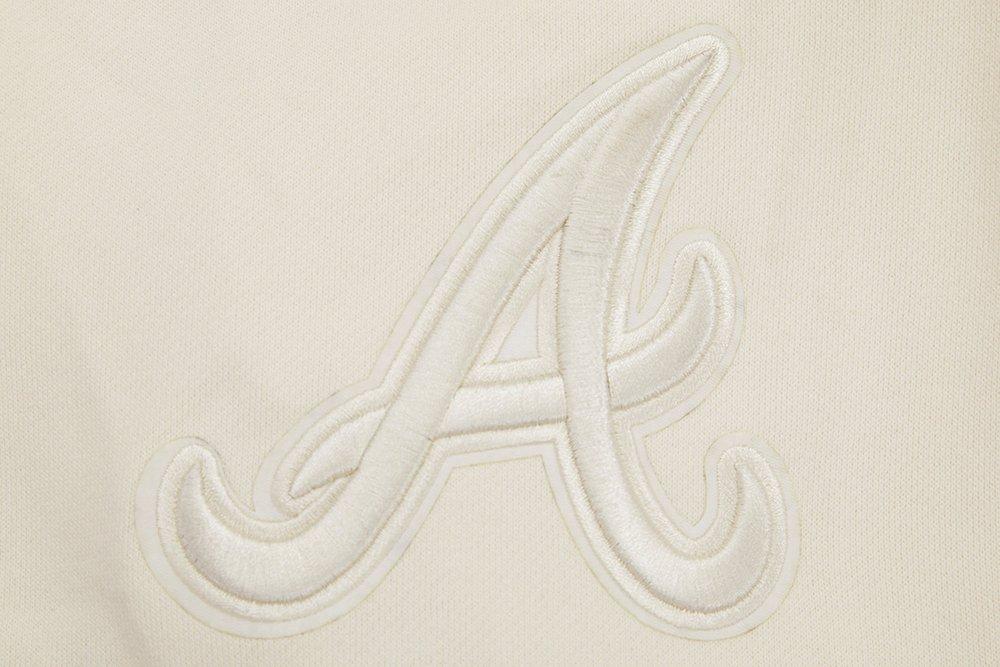 Pro Standard Men's MLB Atlanta Braves Neutral Drop Shoulder Pullover Hoodie - CREAM Thumbnail View 7