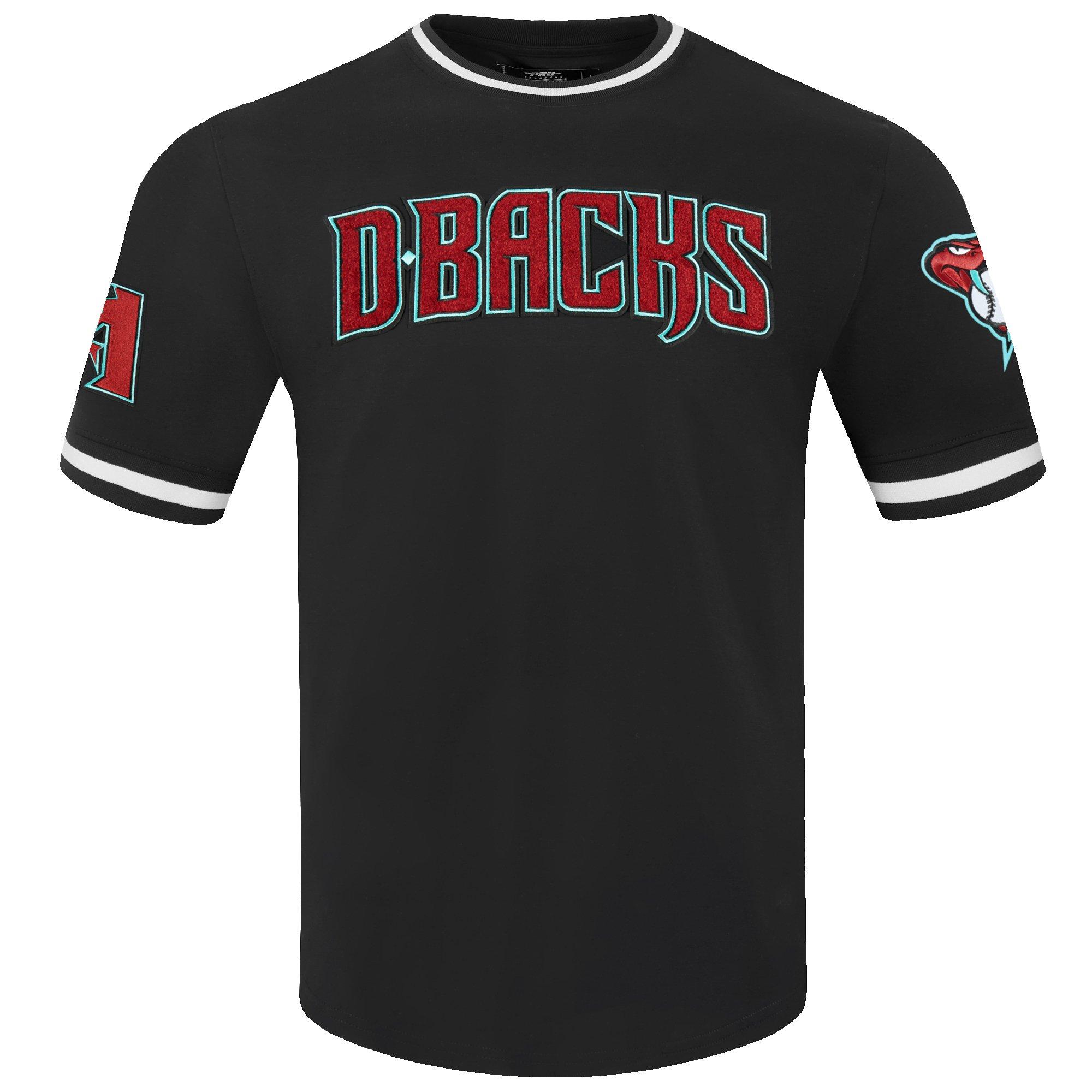 Pro Standard Men's MLB Arizona Diamondbacks Classic Chenille Striped Sleeve Top - BLACK Thumbnail View 1