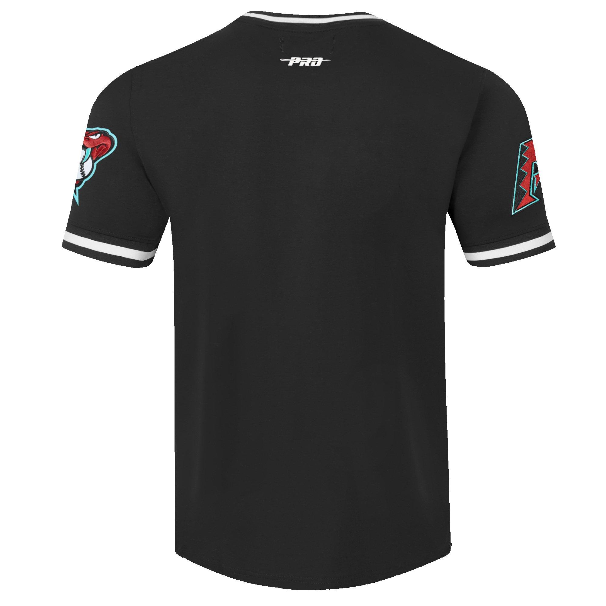 Pro Standard Men's MLB Arizona Diamondbacks Classic Chenille Striped Sleeve Top - BLACK Thumbnail View 2