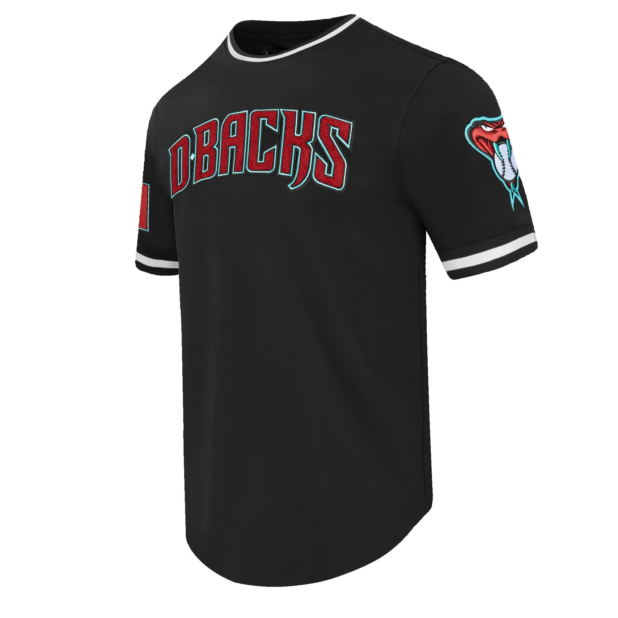 Pro Standard Men's MLB Arizona Diamondbacks Classic Chenille Striped Sleeve Top - BLACK Thumbnail View 3