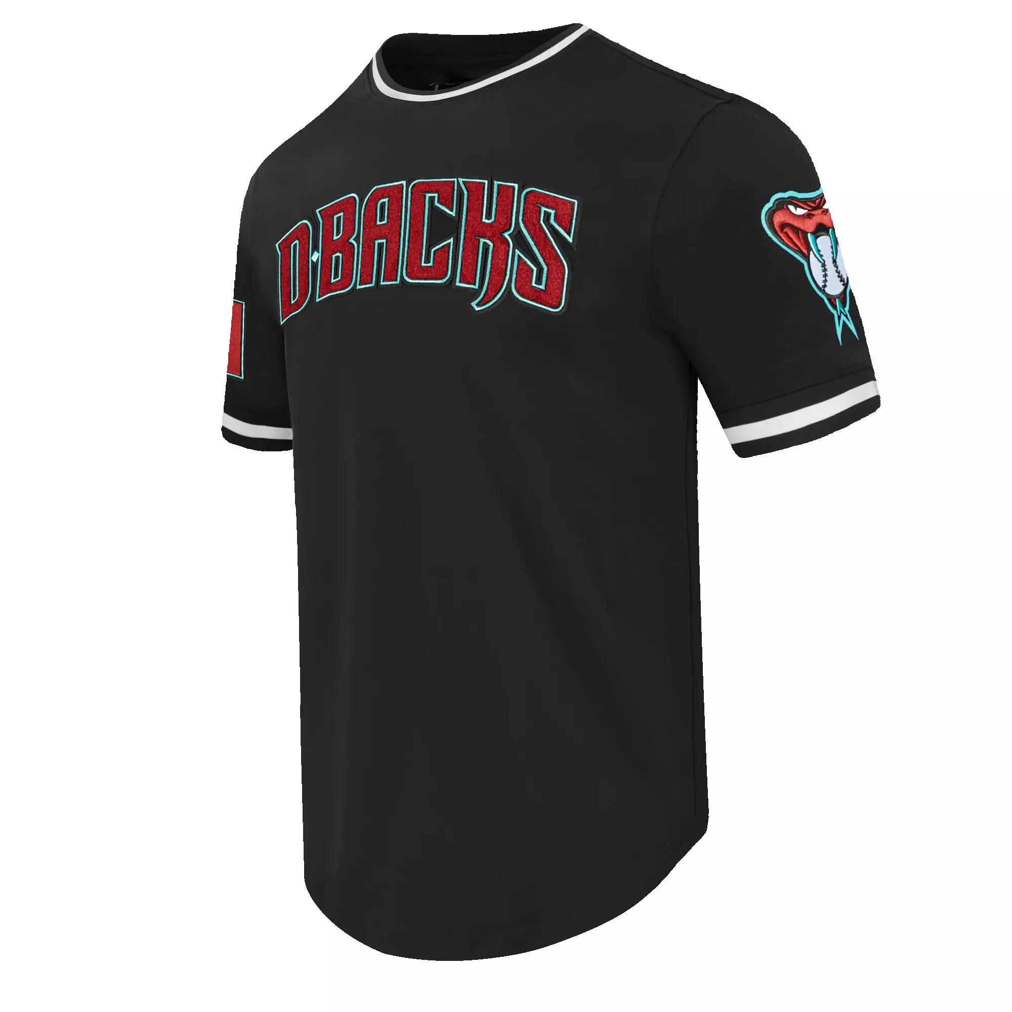 Pro Standard Men's MLB Arizona Diamondbacks Classic Chenille Striped Sleeve Top - BLACK