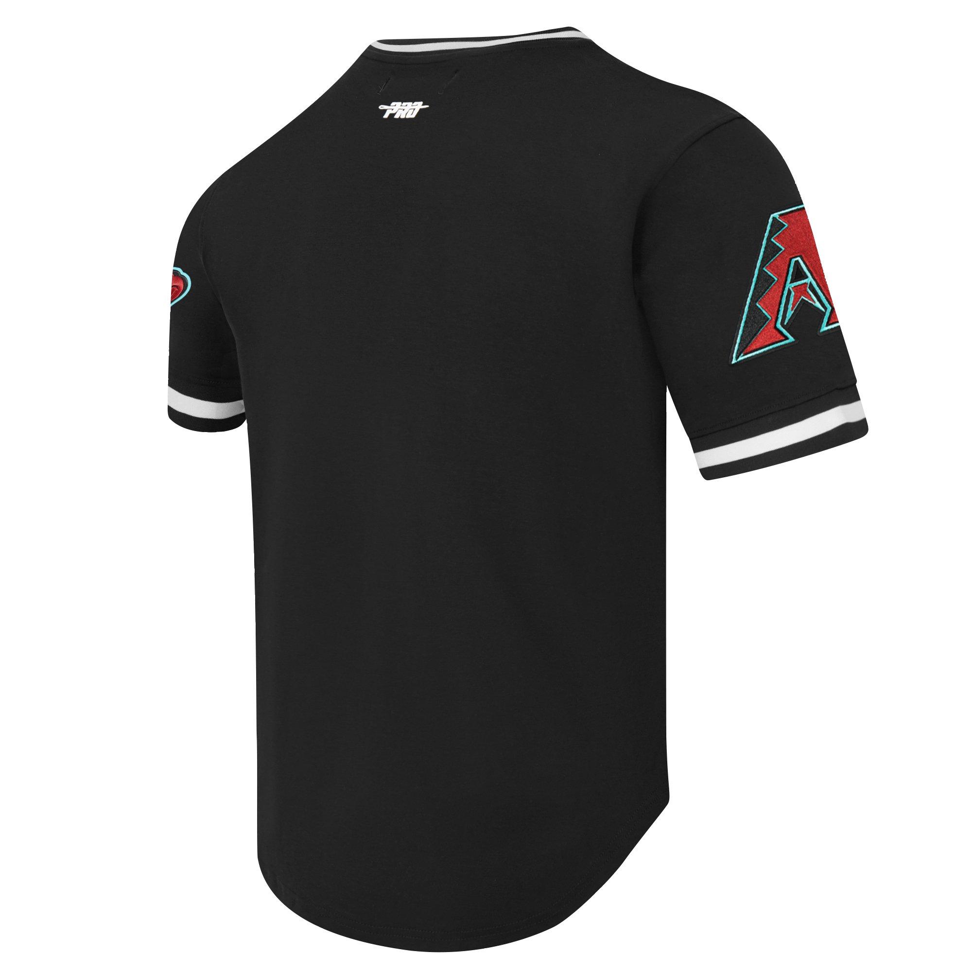 Pro Standard Men's MLB Arizona Diamondbacks Classic Chenille Striped Sleeve Top - BLACK Thumbnail View 4