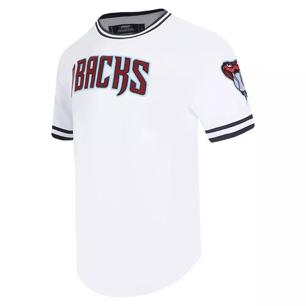 Pro Standard Men's MLB Arizona Diamondbacks Classic Chenille Striped Sleeve Top - WHITE/BLACK