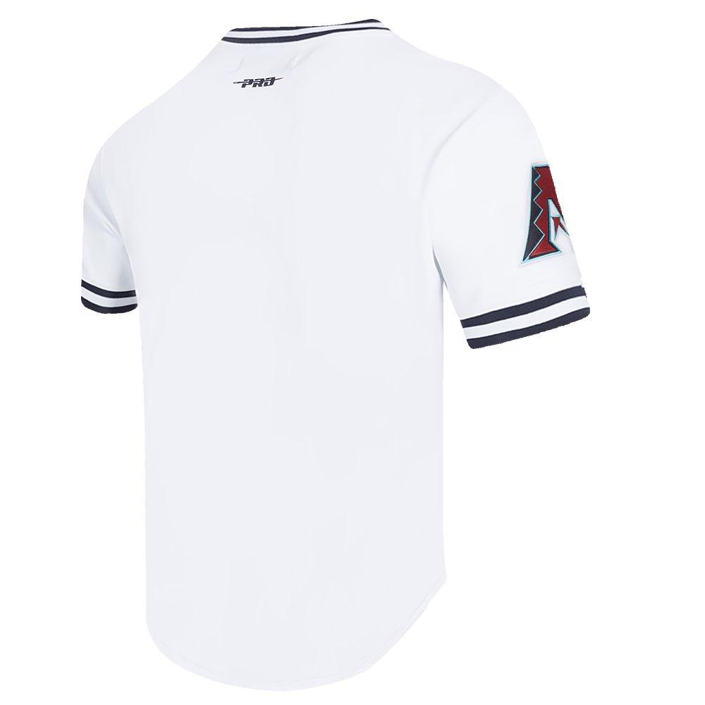 Pro Standard Men's MLB Arizona Diamondbacks Classic Chenille Striped Sleeve Top - WHITE/BLACK Thumbnail View 4